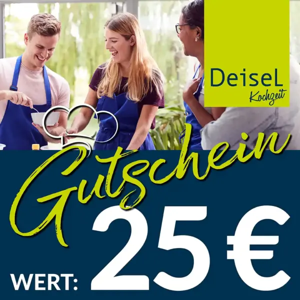 Der Deisel KochZeit-Gutschein im Wert von 25 Euro