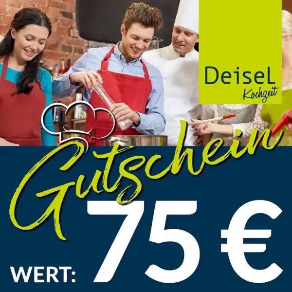 Der Deisel KochZeit-Gutschein im Wert von 75 Euro