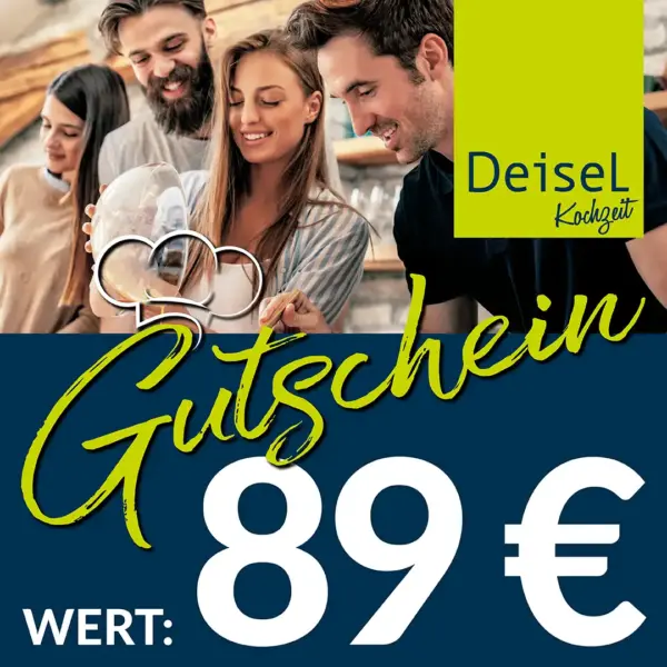 Der Deisel KochZeit-Gutschein im Wert von 89 Euro